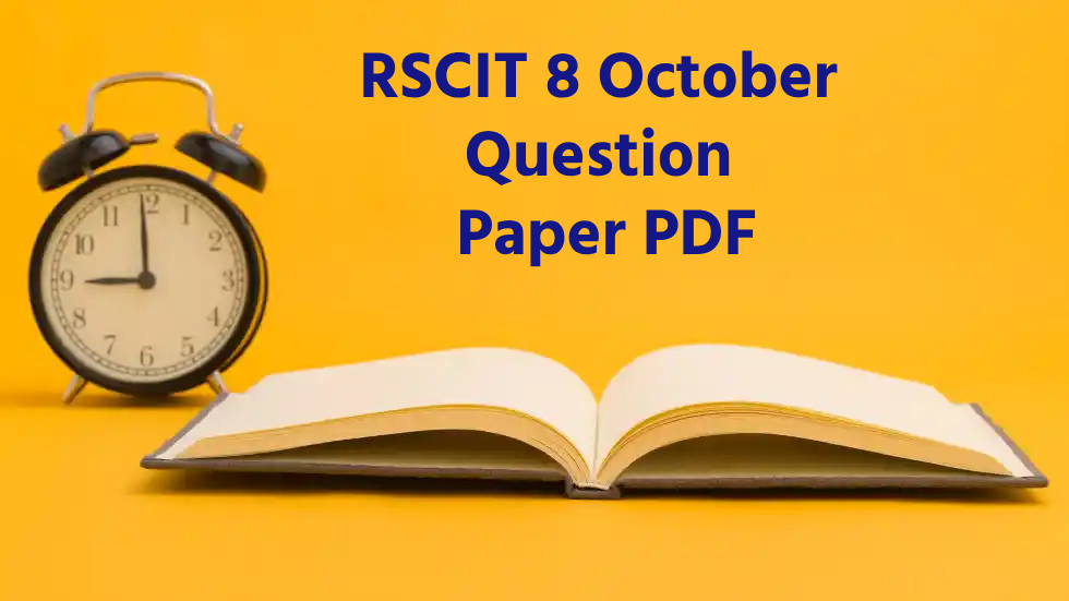 RSCIT 8 October 2023 Question Paper PDF
