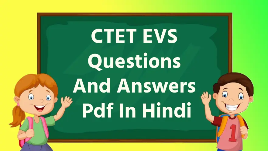 CTET EVS Questions And Answers Pdf In Hindi